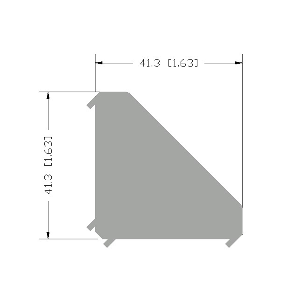 40-110-3SS MODULAR SOLUTIONS GUSSET BRACKET<BR>45MM X 45MM WITH STAINLESS STEEL HARDWARE REINFORCEMENT ANGLE